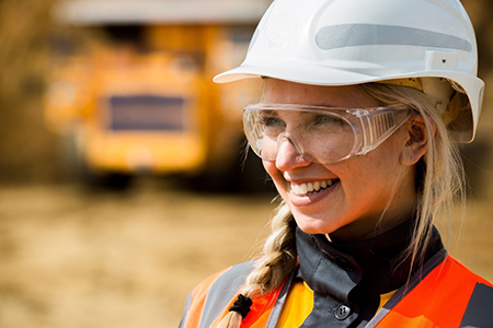 Lady wearing safety vest